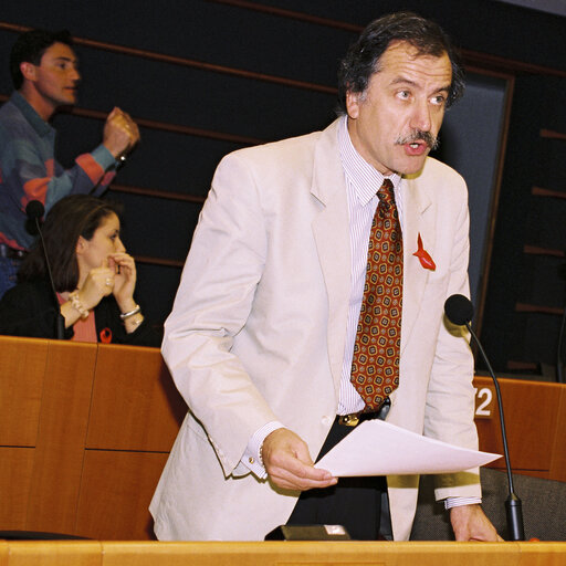 MEP Noel MAMERE during the plenary session at the European Parliament in Brussels.