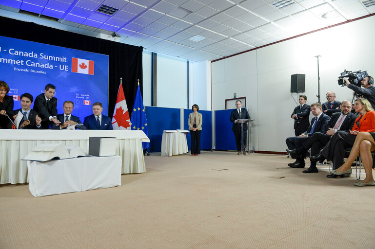 Martin SCHULZ - EP President during the EU-Canada Summit in the European Council in Brussels