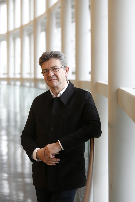 Jean Luc MELENCHON in the European Parliament in Strasbourg