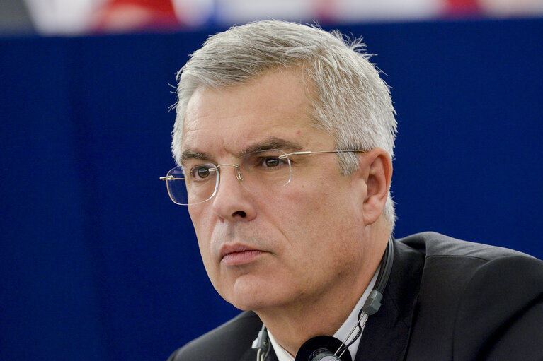 Ivan KORCOK, Slovak Minister of Foreign and European Affairs in plenary session week 50 2016 in Strasbourg.  Preparation of the European Council