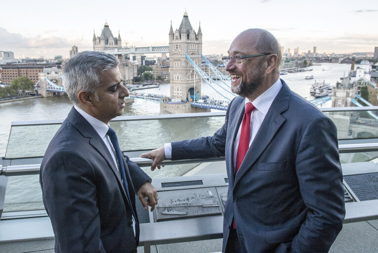 President of the European Parliament, Martin SCHULZ, meets with Mayor of London, Sadiq KHAN, at City Hall on September 22, 2016.