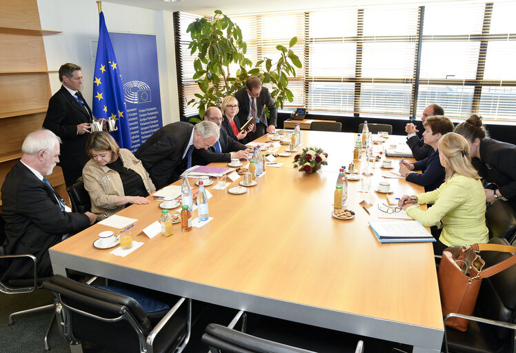 Martin SCHULZ - EP President meets with Kristalina GEORGIEVA, Isabelle THOMAS and Jan OLBRYCHT