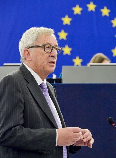 Fotografia 4: Jean-Claude JUNCKER in Plenary session week 27 2016 in Strasbourg - Conclusions of the European Council meeting of 28 and 29 June 2016