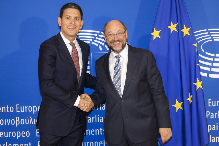 Martin SCHULZ - EP President meets with David Miliband - President of the International Rescue Committee