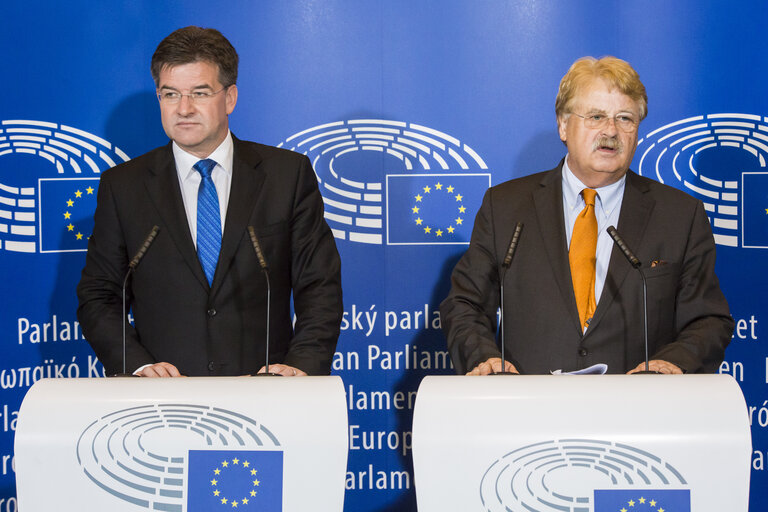 Fotó 9: Press Conference of Slovakia minister Miroslav LAJCAK following AFET Committee meeting.