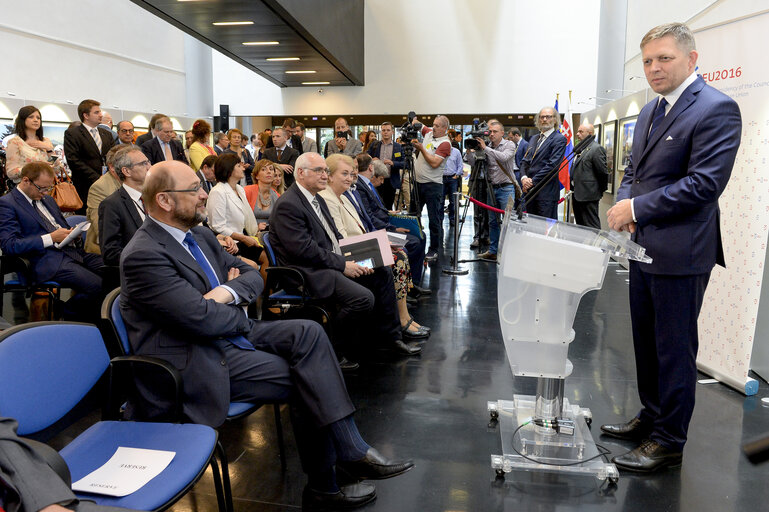 EP President attends the opening of a photo exhibition of the Slovak Presidency