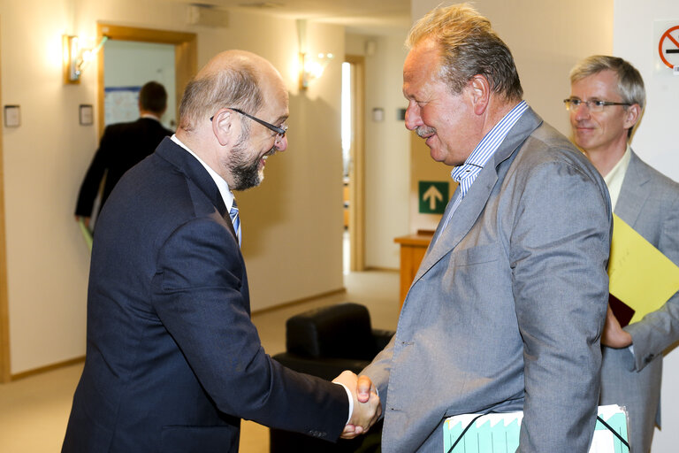 Martin SCHULZ - EP President meets with Verdi-Chef Frank BSIRSKE