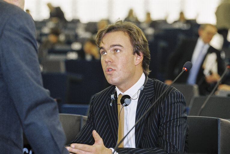 MEP in the hemicycle in Strasbourg