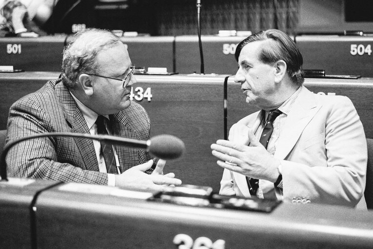 Commissioner Martin BANGEMANN at the EP in Strasbourg