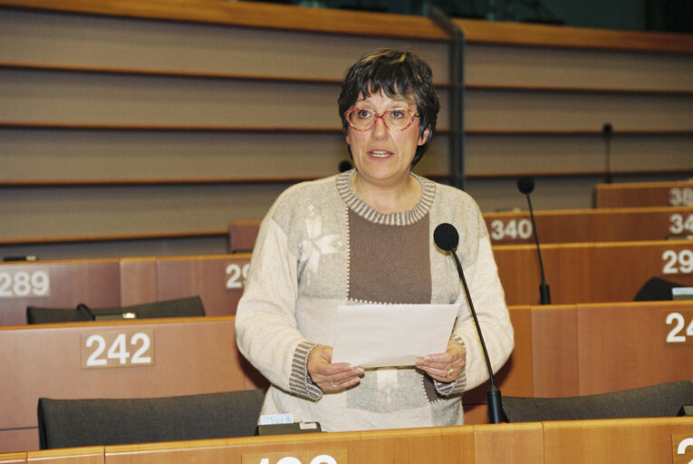 MEP Mireille ELMALAN at the European Parliament in Brussels