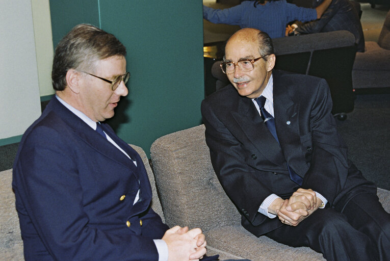 Otto von HABSBURG with guests at the EP in Brussels