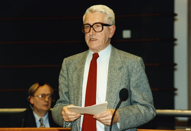 MEP Karel DILLEN attends a plenary session in Brussels in October 1993