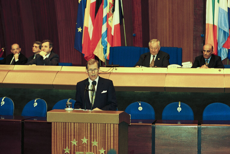 Vaclav HAVEL, Czech Republic President, during a plenary session in Strasbourg on March 8, 1994.