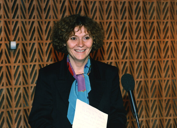 MEP Marguerite-Marie DINGUIRARD attends a plenary session in Strasbourg in January 1993