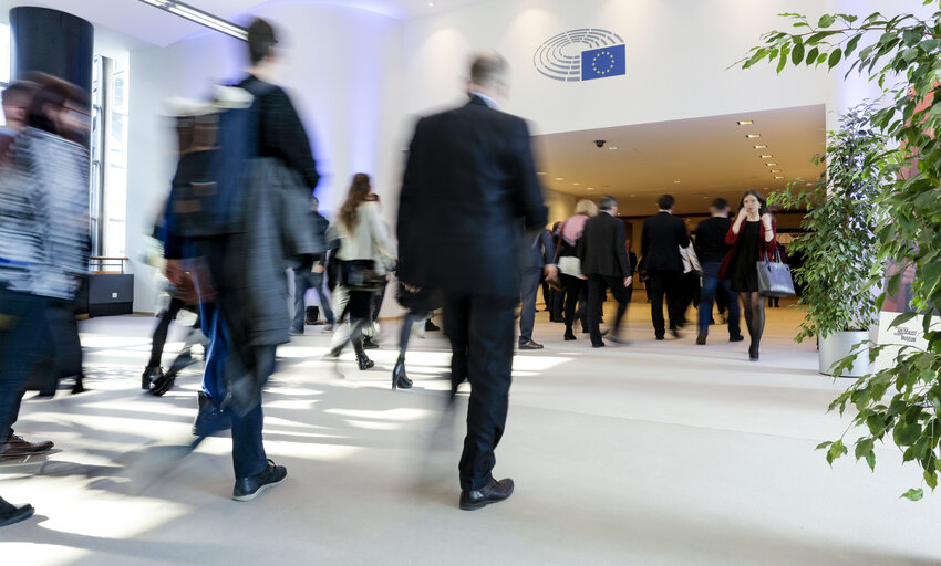 Stockshot of the European Parliament in Brussels