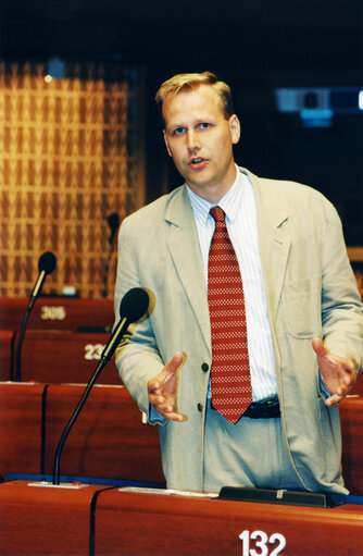 MEP Jonas SJOSTEDT takes part in a plenary session in Strasbourg