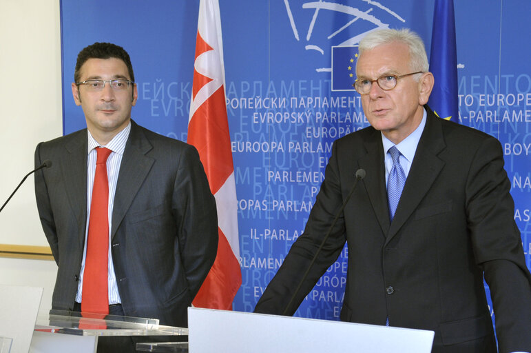 Снимка 25: Press conference following the EP President's meeting with the Prime Minister of Georgia.