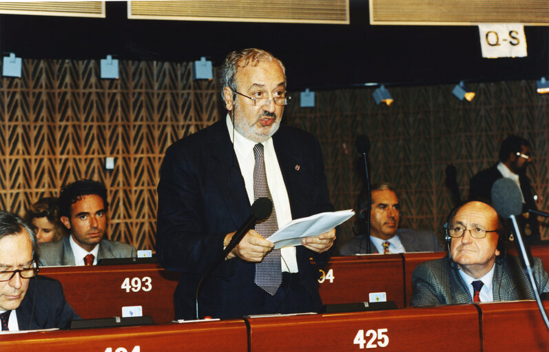 Photo 3 : Giancarlo LIGABUE in plenary session in Strasbourg.