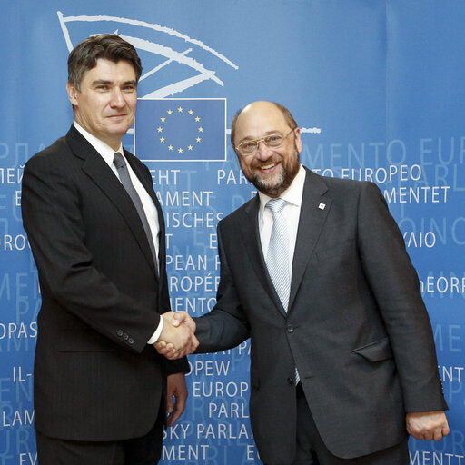 Fotó 1: Martin SCHULZ - EP President meets with Zoran MILANOVIC, prime minister of Croatia