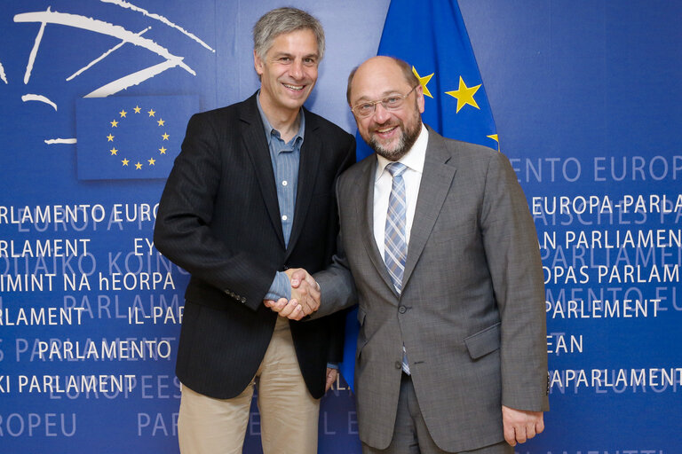 Fotó 1: Martin SCHULZ, EP President meets with mep Gerald HAFNER