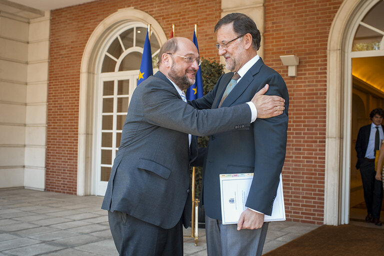 Φωτογραφία 11: Martin SCHULZ - EP President meets with Spanish Prime Minister Mariano RAJOY in Madrid