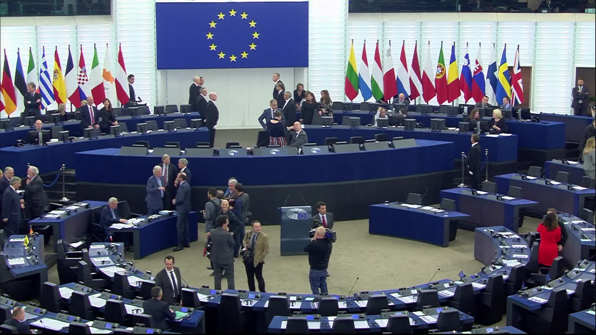 European Parliament Stockshots 9th Parliamentary Term: Strasbourg - Internal shots and leaders of Political groups