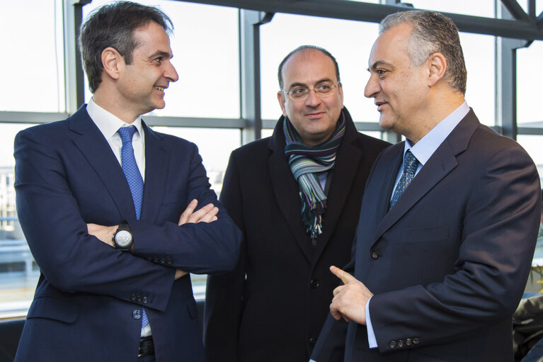 Martin SCHULZ - EP President meets with Kyriakos MITSOTAKIS - President of New Democracy