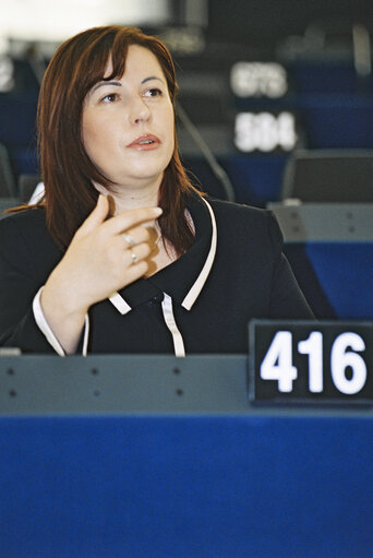 Foto 1: Speech of Anna IBRISAGIC in the hemicycle