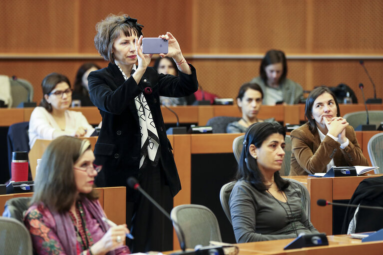 Fotografie 15: DG LINC meeting - The Ambassador and Permanent Representative of Romania presents the priorities of the Romanian Presidency to the Romanian speaking interpreters in the EP