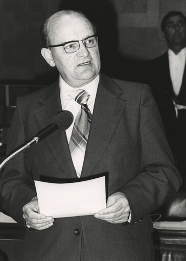 Jacques EBERHARD during a plenary session in Luxembourg, September 1978.