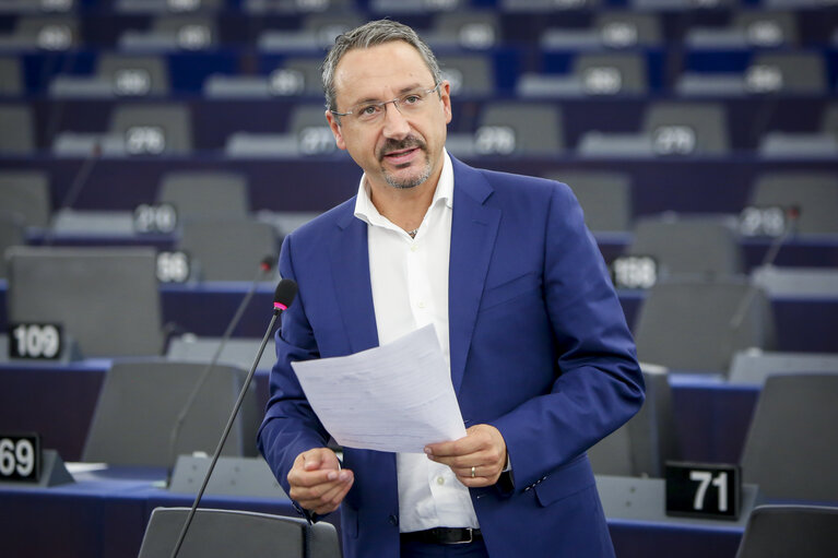 Foto 2: Piernicola PEDICINI in the EP in Strasbourg