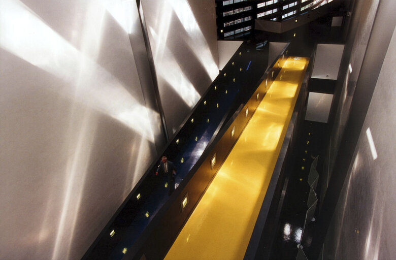 View inside the European Parliament Louise Weiss building in Strasbourg - LOW