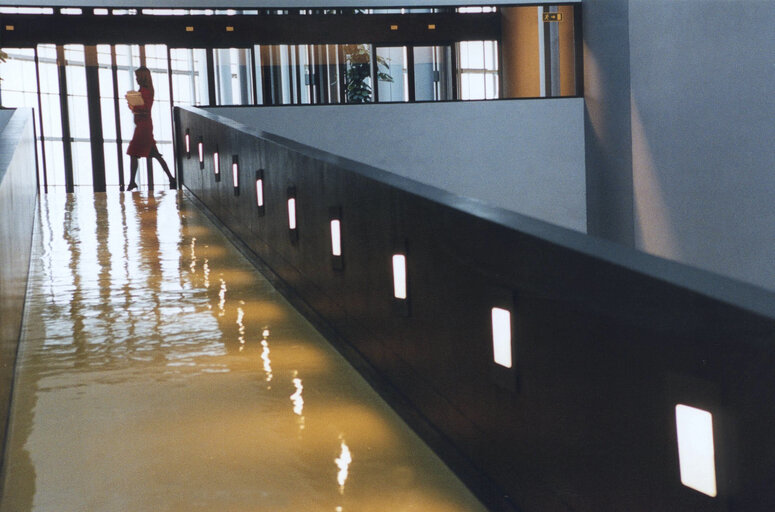View inside the European Parliament Louise Weiss building in Strasbourg - LOW