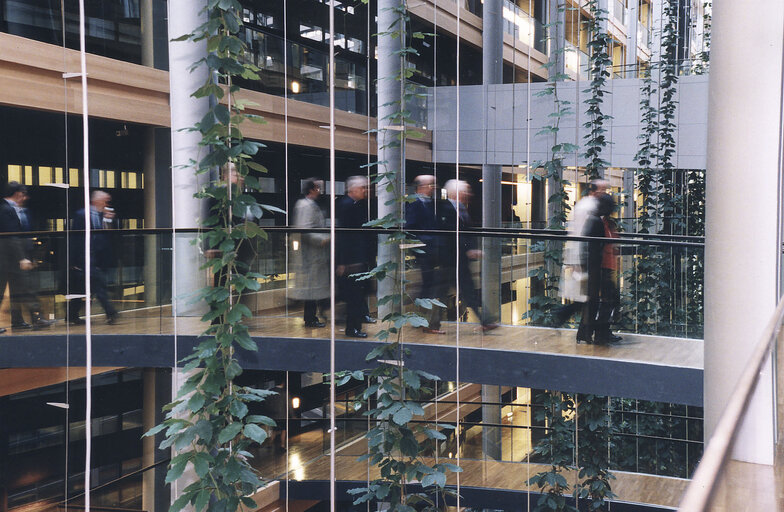 View inside the European Parliament Louise Weiss building in Strasbourg - LOW