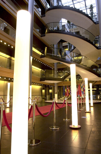 View inside the European Parliament Louise Weiss building in Strasbourg - LOW