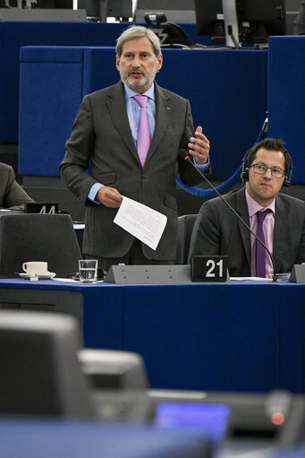 Fotogrāfija 3: EP plenary session - EU support to UNRWA, following the US withdrawal of financial support to UNRWA