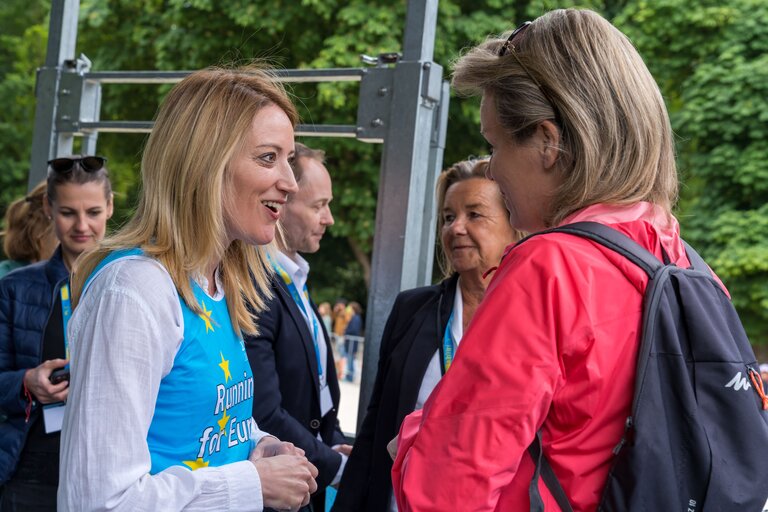 Brussels 20 km running race start