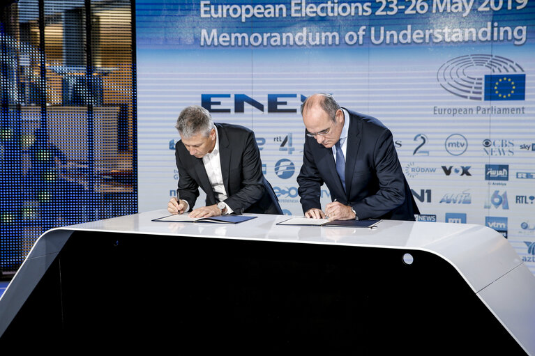 Fotogrāfija 19: Signing of a Memorandum of Understanding between the European Parliament and European News Exchange (ENEX)