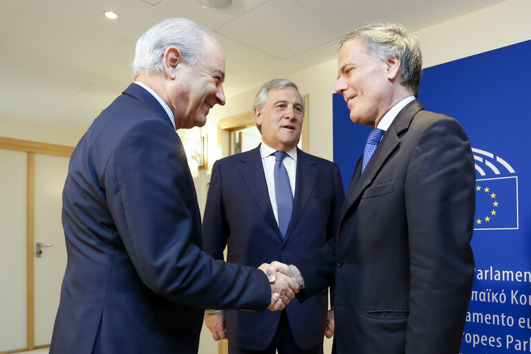 Antonio TAJANI - EP President meets with Enzo Moavero MILANESI - Italian Minister of Foreign Affairs