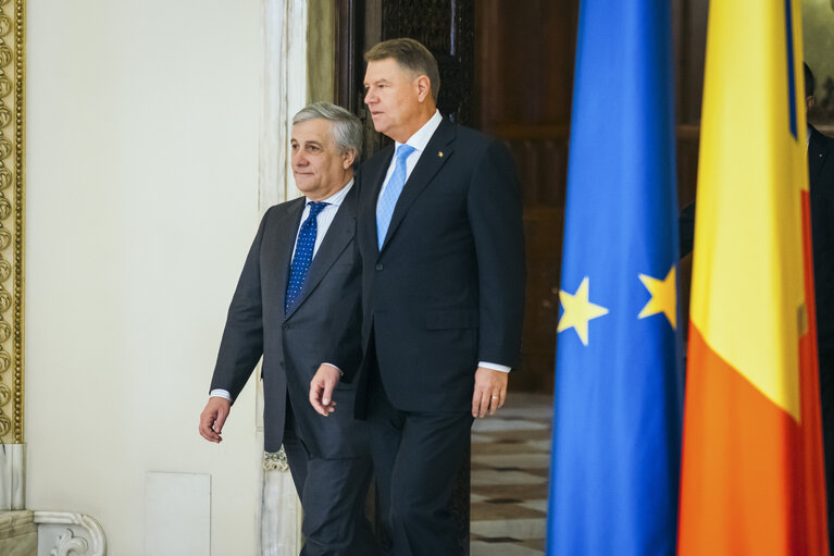 Fotografi 12: Conference of Presidents in Bucharest - Antonio TAJANI, EP President meets with Klaus IOHANNIS, President of Romania