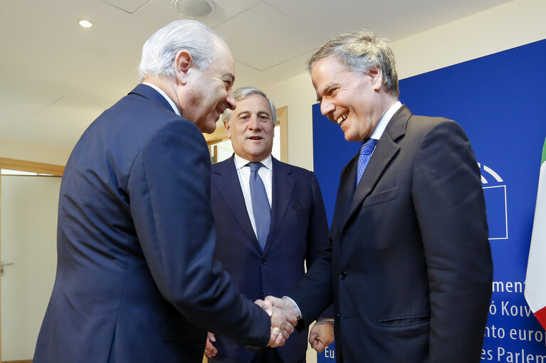 Antonio TAJANI - EP President meets with Enzo Moavero MILANESI - Italian Minister of Foreign Affairs