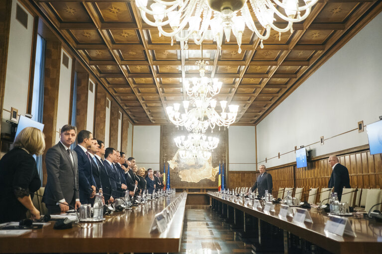 Fotografi 20: Conference of Presidents in Bucharest - Antonio TAJANI, EP President meets with meets with the Romanian government