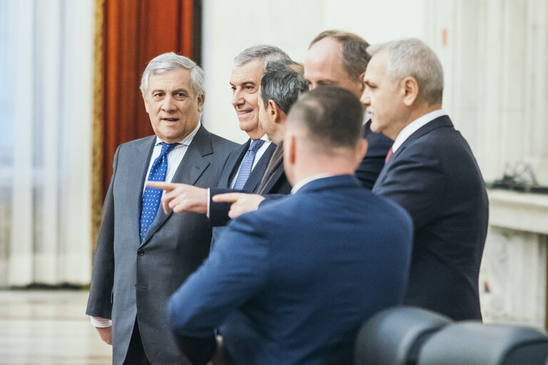 Fotografi 23: Conference of Presidents in Bucharest - Antonio TAJANI, EP President meets with speakers of the Romanian Chamber of Deputies and Senate