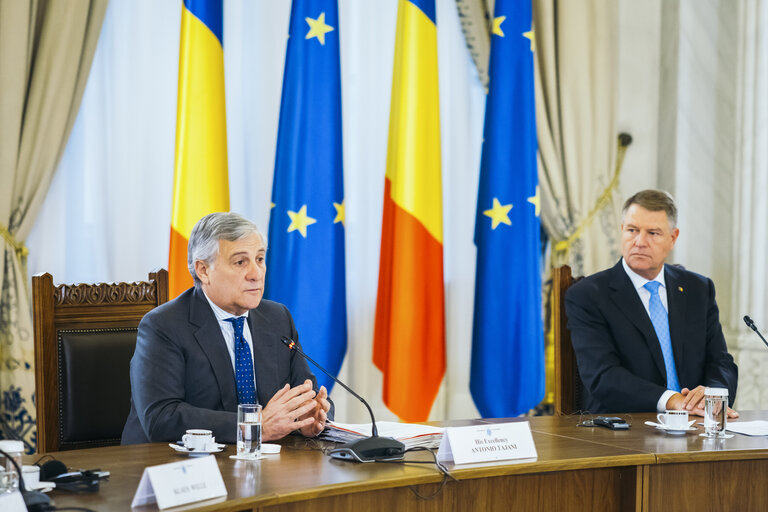 Fotografi 11: Conference of Presidents in Bucharest - Antonio TAJANI, EP President meets with Klaus IOHANNIS, President of Romania