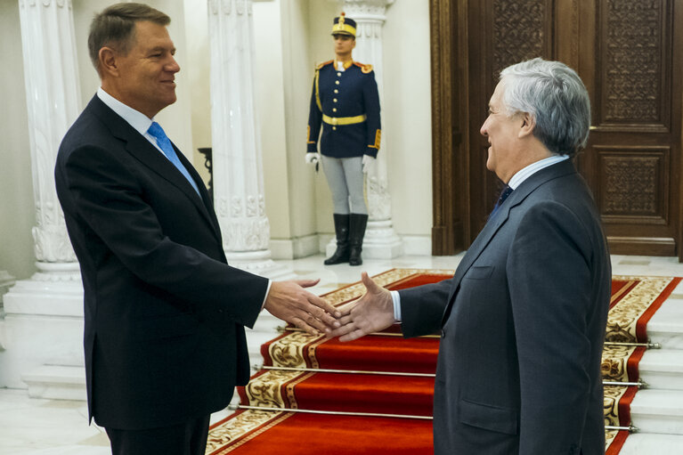 Fotografi 14: Conference of Presidents in Bucharest - Antonio TAJANI, EP President meets with Klaus IOHANNIS, President of Romania