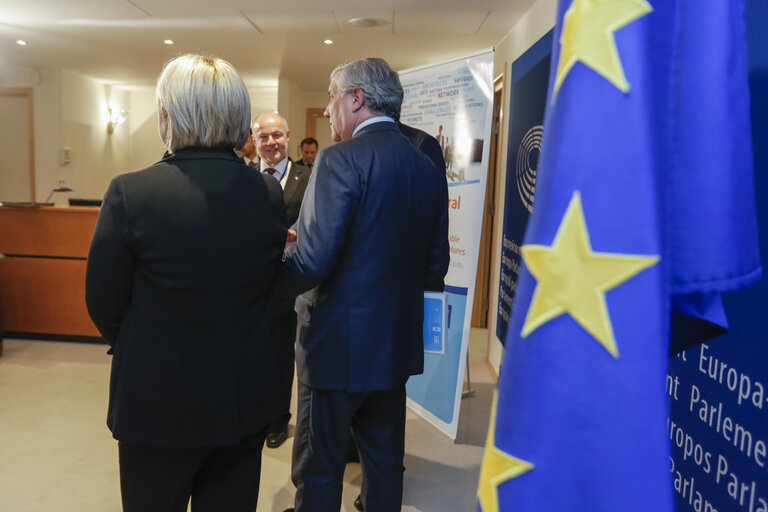 Nuotrauka 4: Antonio TAJANI - EP President meets with Marina Elvira CALDERONE and Rudolf KOLBE - European Economic and Social Committee