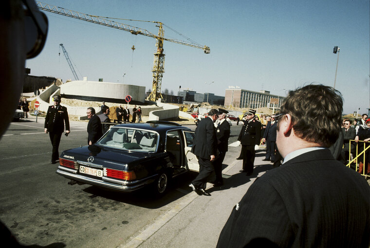 First democratic President of Portugal, EANES, visiting the European Parliament in 1978