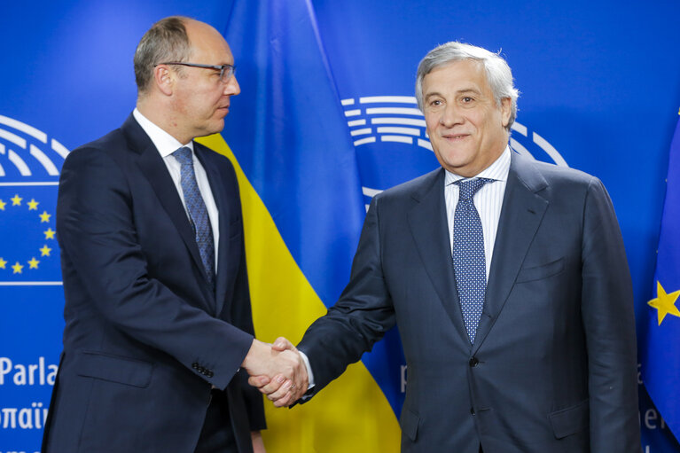 Antonio TAJANI, EP President meets with Andriy PARUBIY, speaker of Ukrainian Parliament