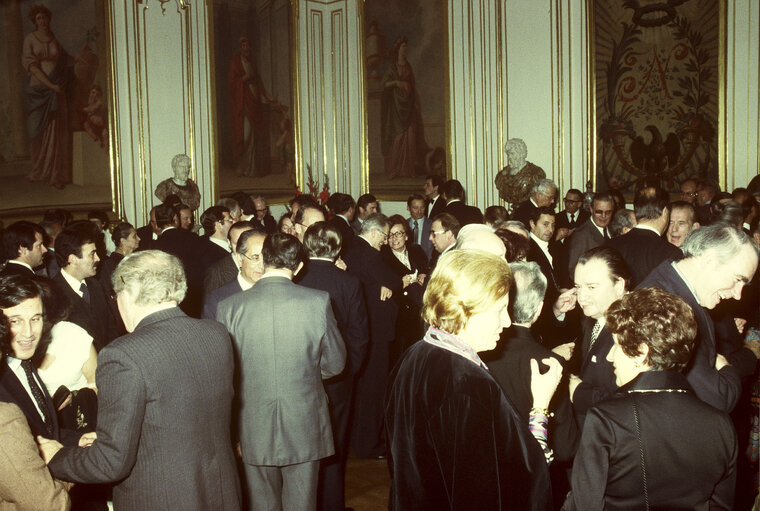 First democratic President of Portugal, EANES, visiting the European Parliament in 1978