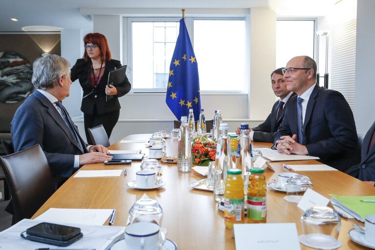 Foto 1: Antonio TAJANI, EP President meets with Andriy PARUBIY, speaker of Ukrainian Parliament